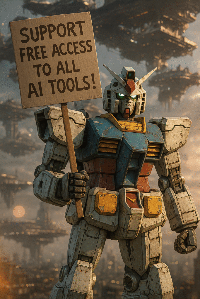 Giant Mecha with Text